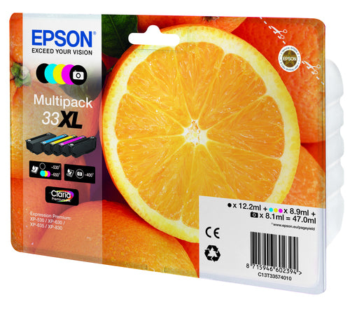 Epson Oranges Multipack 5-colours 33XL Claria Premium Ink Epson Oranges Multipack 5-colours 33XL Claria Premium Ink